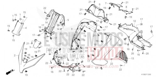 GAINE DE PROTECTION AVANT/TABLEAU DES COMPTEURS NSS350AP de 2023